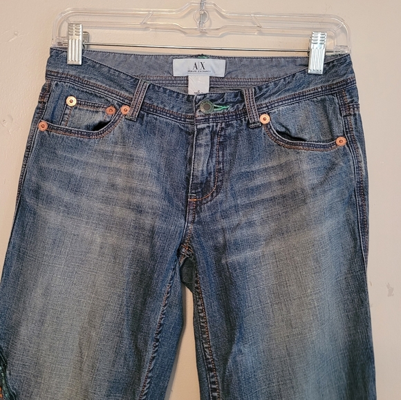 Armani Exchange Jean Embroidered Flare Jeans - Picture 11 of 14